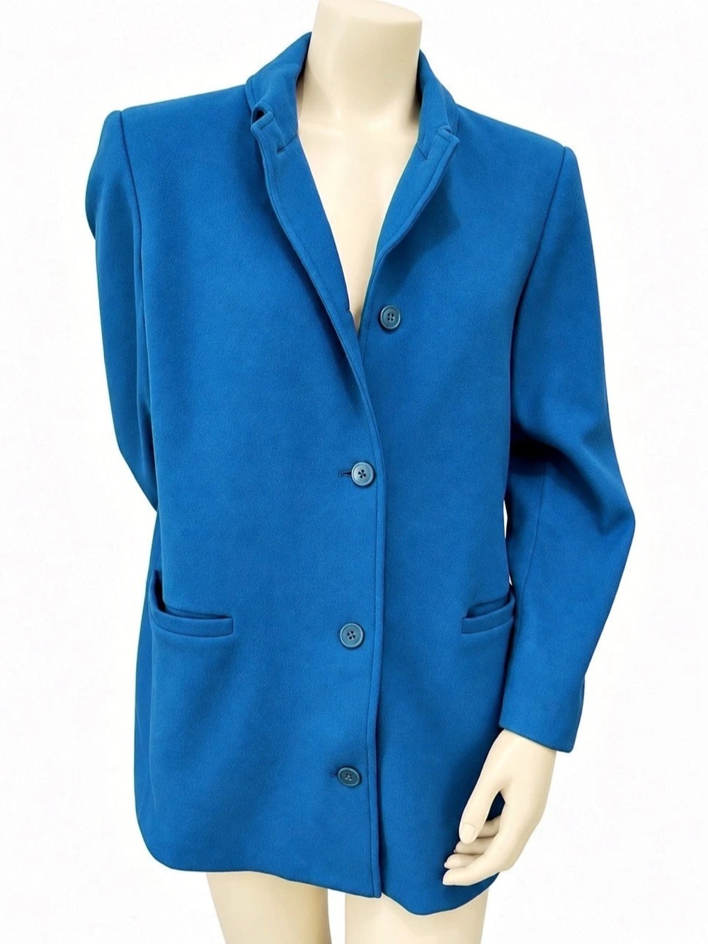 Vintage Harve Benard Wool Cashmere Coat Blue Size 12 Made in Ukraine